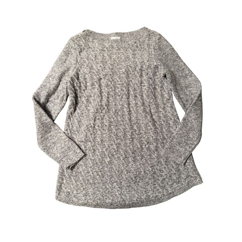 J Jill Gray Marled Textured Knit Tunic Sweater Women's XS‎ Long Sleeve